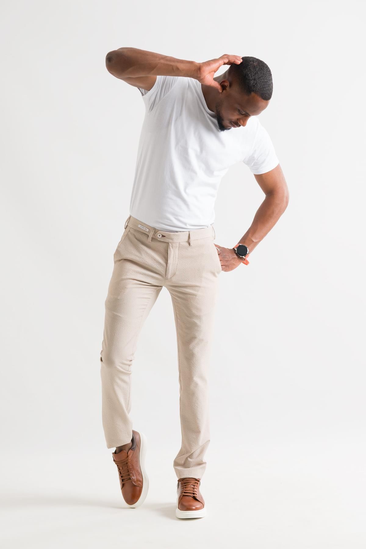 Striped outlet summer trousers