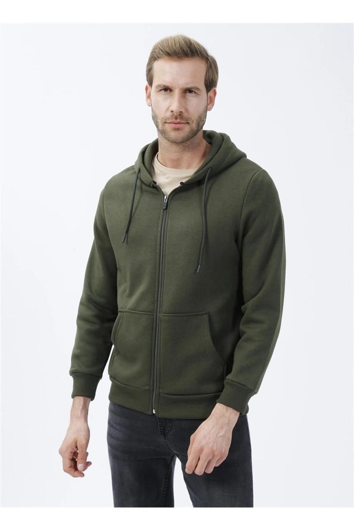 S VAR S vari Hooded Zipper Collar Regular Fit Plain Green