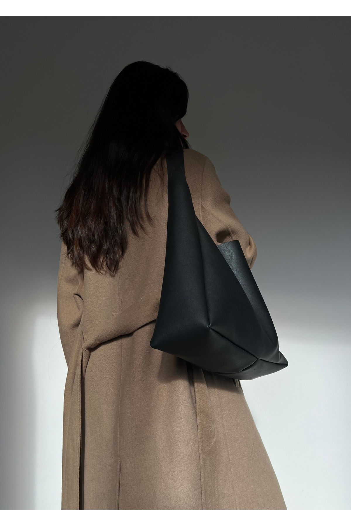 coaksco Geantă neagră Shopper pentru femei