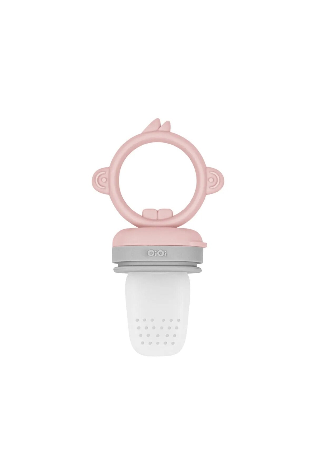OiOi Silikon Püre Meyve Sebze Emziği Pinky Pink / Powder Grey