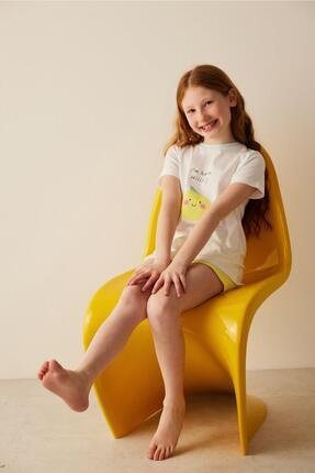 Penti Kız Çocuk Limon Baskılı Pijama Takımı