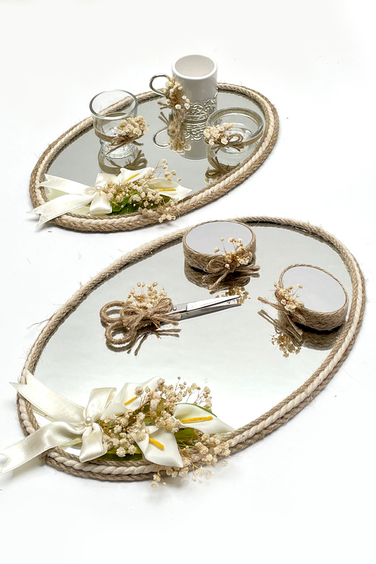 Lora Davet Söz Nişan Yüzük Ve Damat Kahve Tepsisi Takım (1 ADET) Gümüş 53439