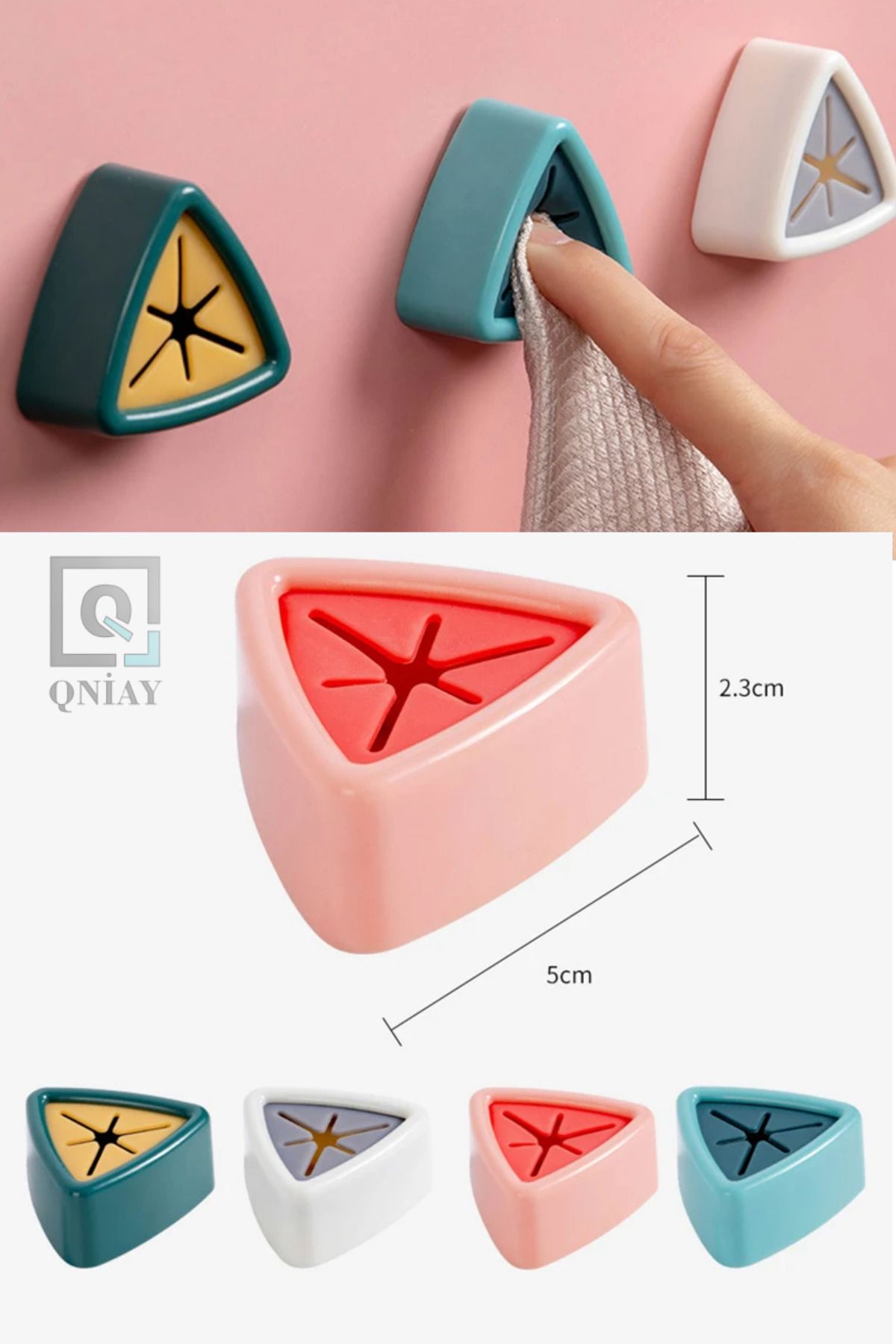 QNİAY-Practic multifuncțional Plug and Check Adeziv puternic 1 bucată Umeraș pentru cârpă de baie Umeraș pentru cârpă de bucătărie Umeraș pentru prosoape 4