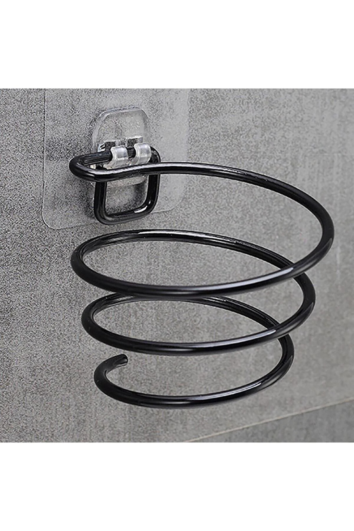 Egem Home Yapışkanlı Siyah Fön Makinesi Askısı Saç Kurutma Makinesi Tutacağı Siyah