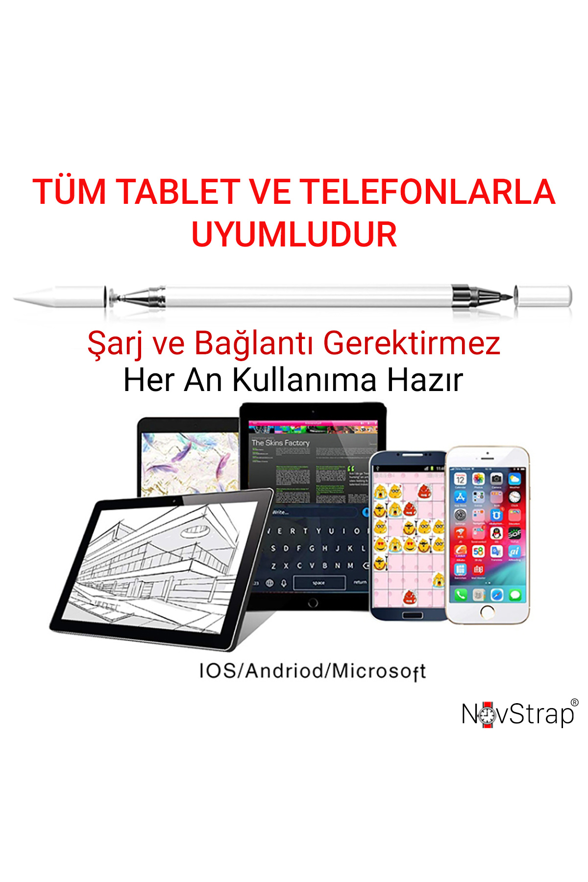 iPad Air 5 / 6 / Air / Air2 / Pro 9.7 İnc ile Uyumlu Dokunmatik Kalem Pencil Stylus 2