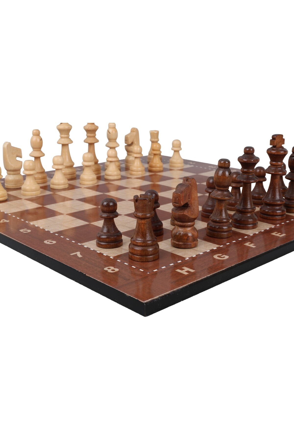 SERA Çantalı Küçük Boy Ahşap Taşlı Satranç Takımı