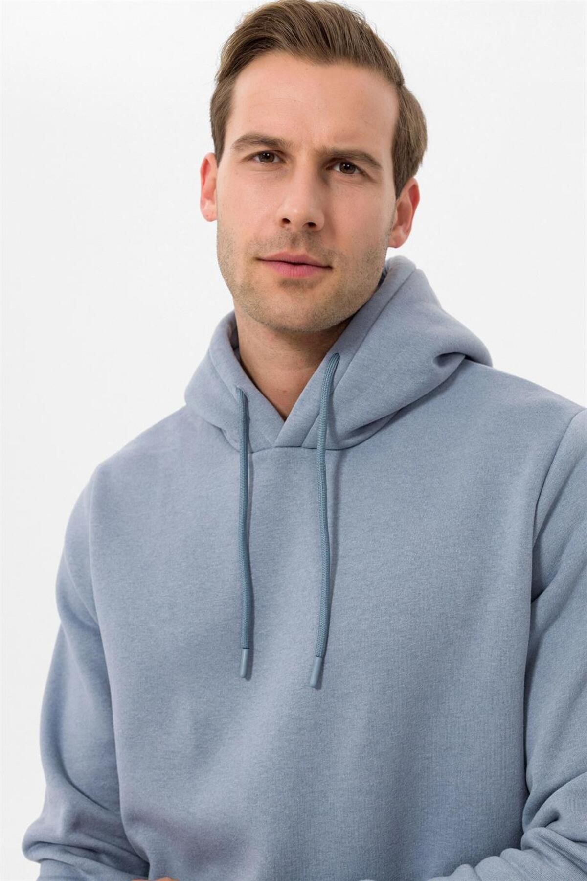 S VAR S vari Hooded Collar Regular Fit Plain Light Blue