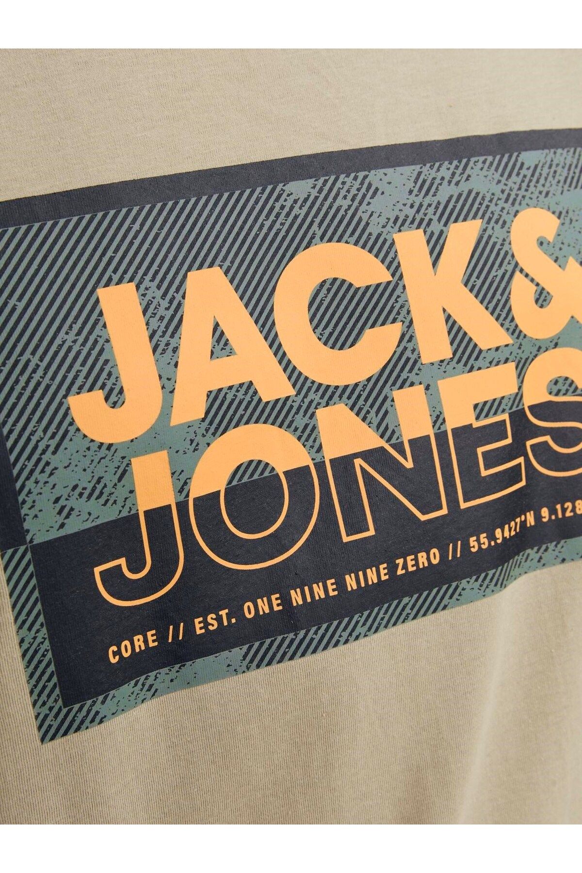 Jack & Jones Jack & Jones تی شرت مردانه بژ یقه O جک و جونز 100% نخ 12253442