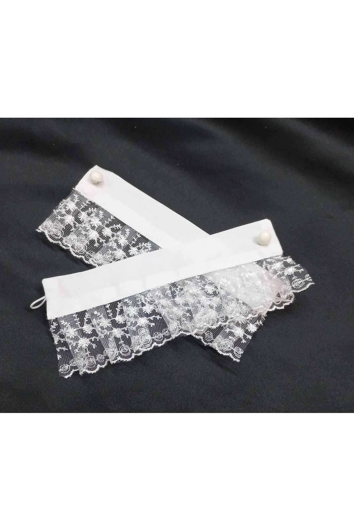 es moda shop-Aden Lace Removable Cuff Bracelet White 4