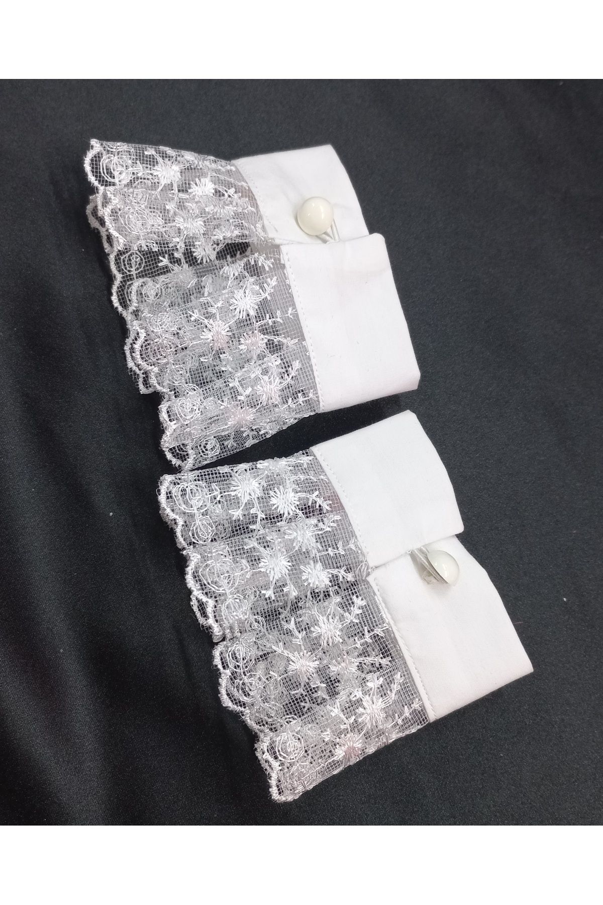 es moda shop-Aden Lace Removable Cuff Bracelet White 6