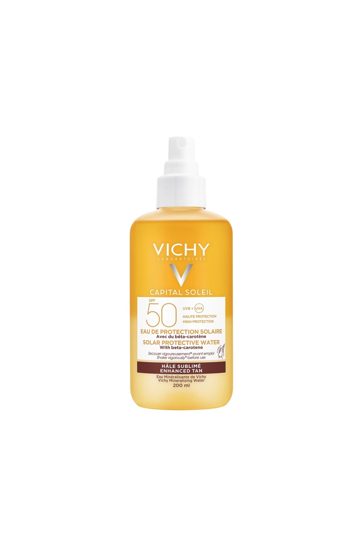 Vichy Daha ışıltılı ve bronz bir cilt görünüm için güneş koruyucu sprey / Capital Soleil Spf 50+ 200ML