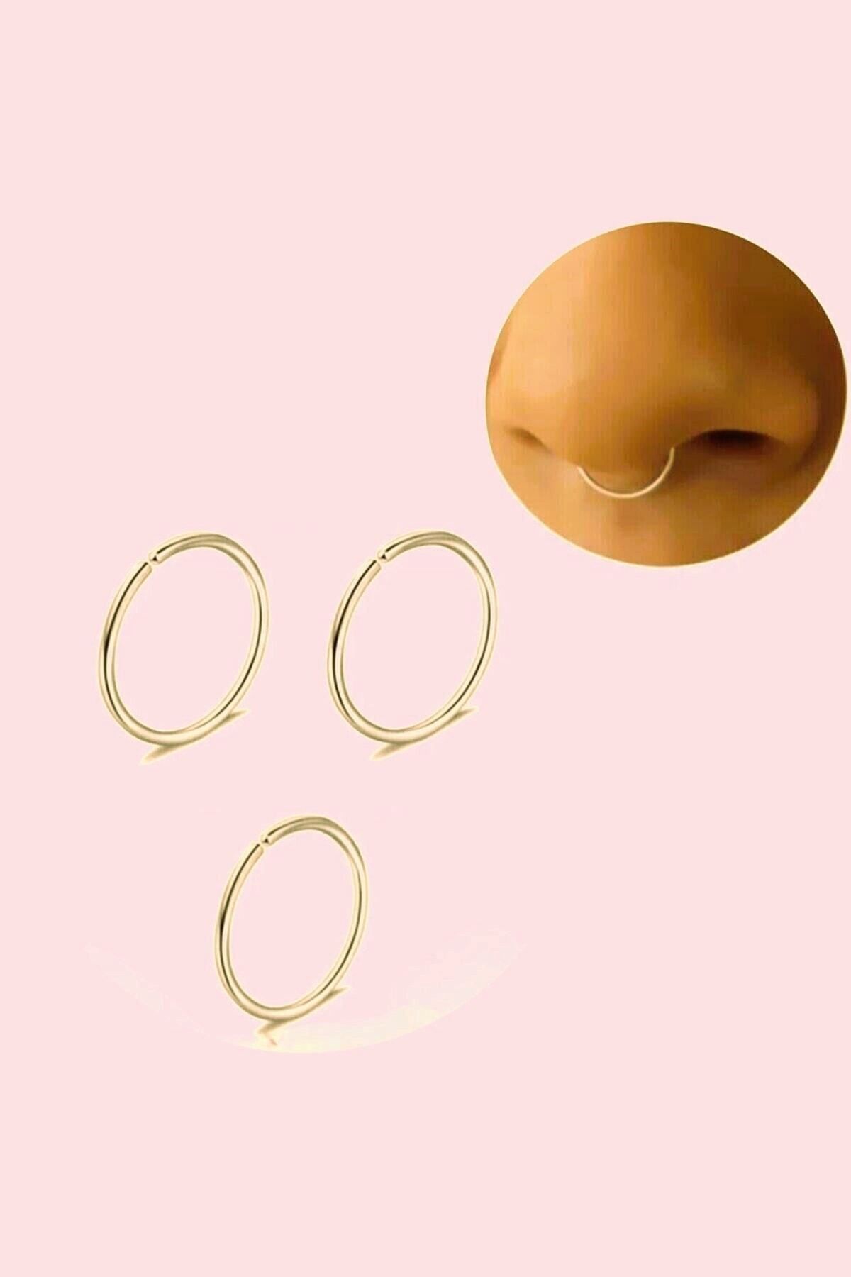 Buy Duan Fake Septum Nose Ring Fake Nose Rings Gold and Silver Fake Body  Jewelry No Piercing Needed Set of Two Unisex C Shape Nose Ring Stud at  Amazon.in