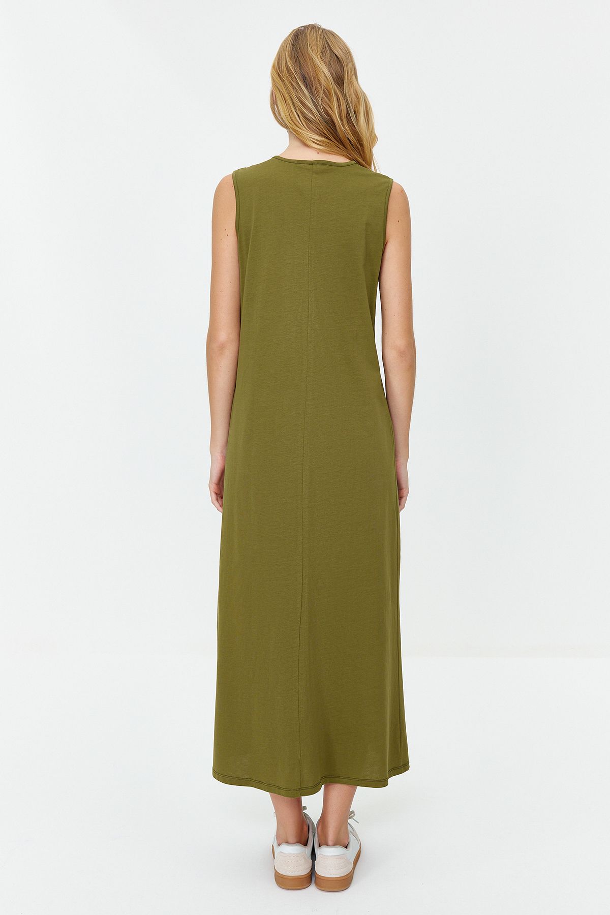 Trendyol Modest-Khaki Sleeveless Long Lining Lingerie Dress Tctss21Uk0034 6