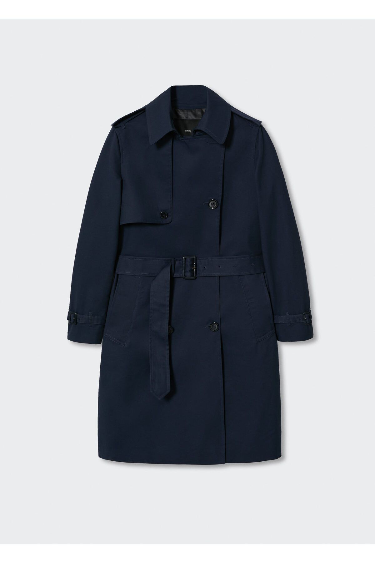Mango navy trench outlet coat