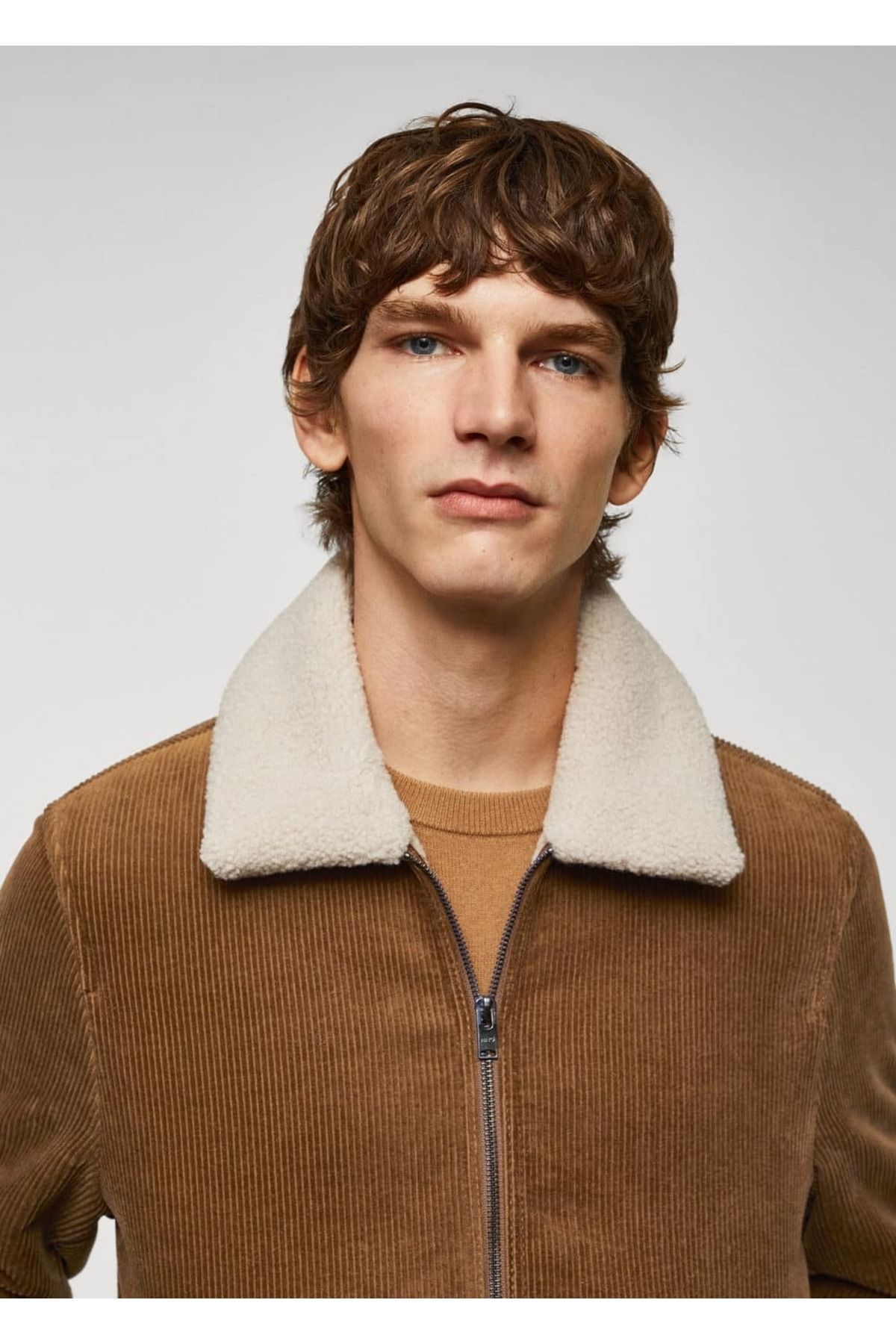 MANGO Man-Corduroy Jacket with Faux Fur Inside 7