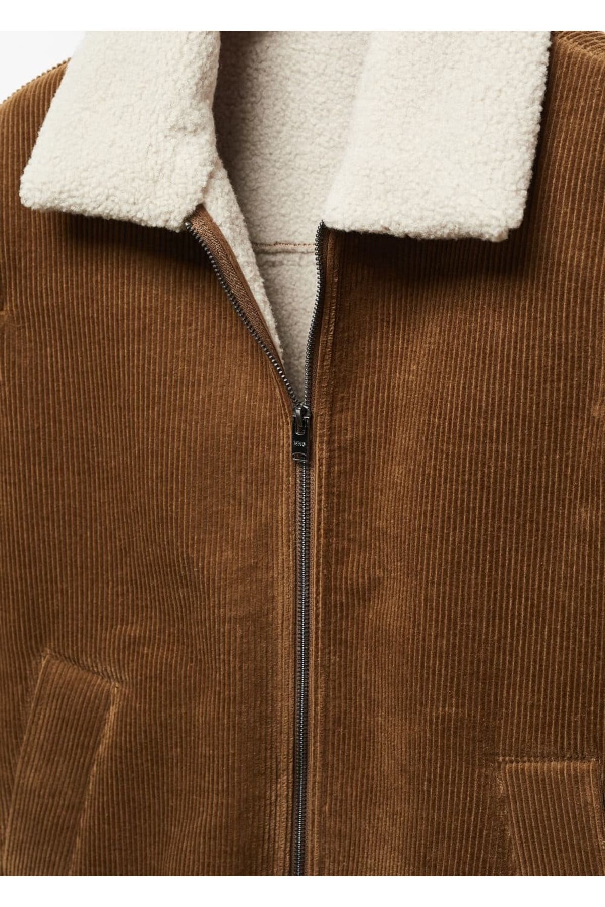 MANGO Man-Corduroy Jacket with Faux Fur Inside 5
