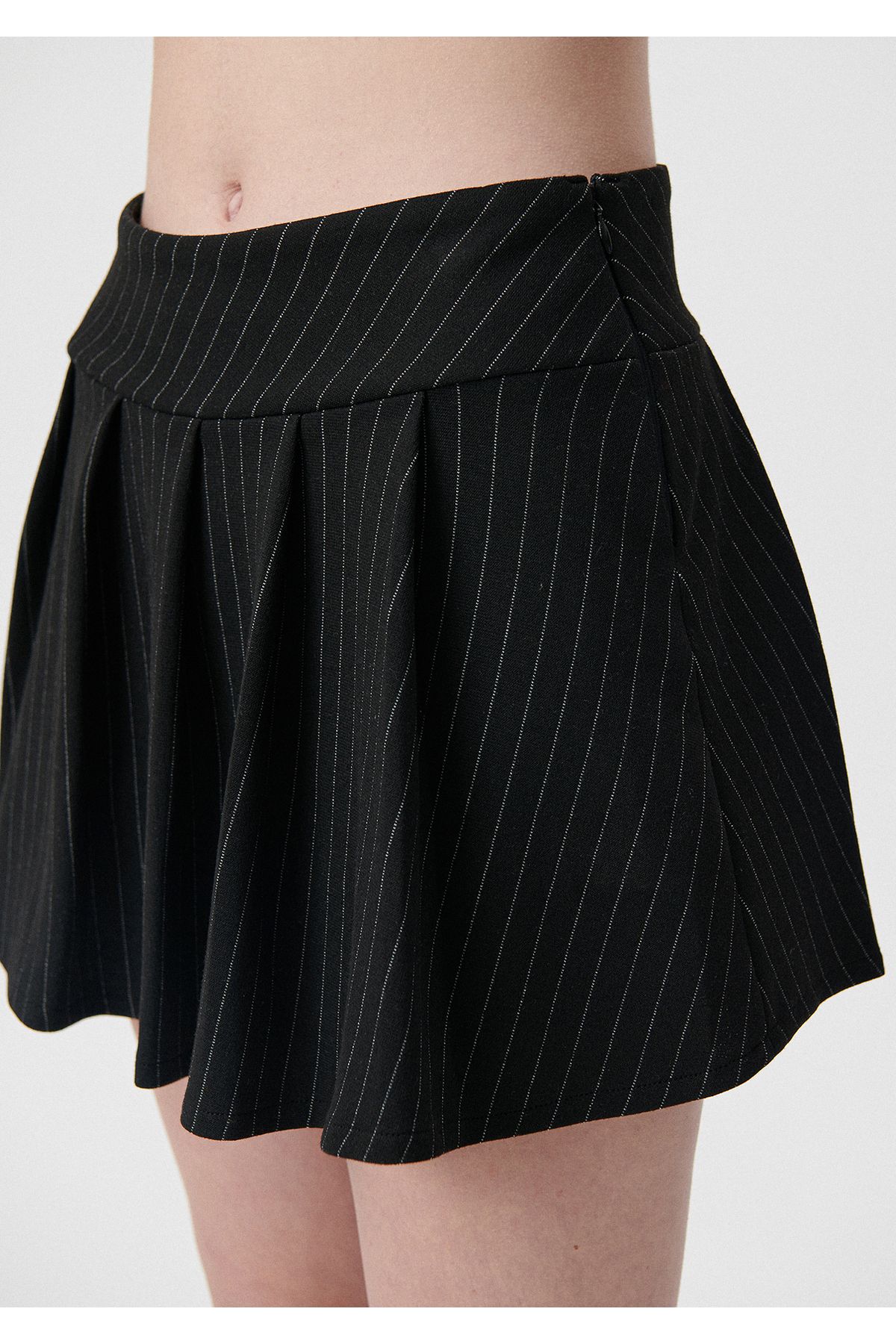 Mavi-Pleated Black Short Skirt 1310340-900 5