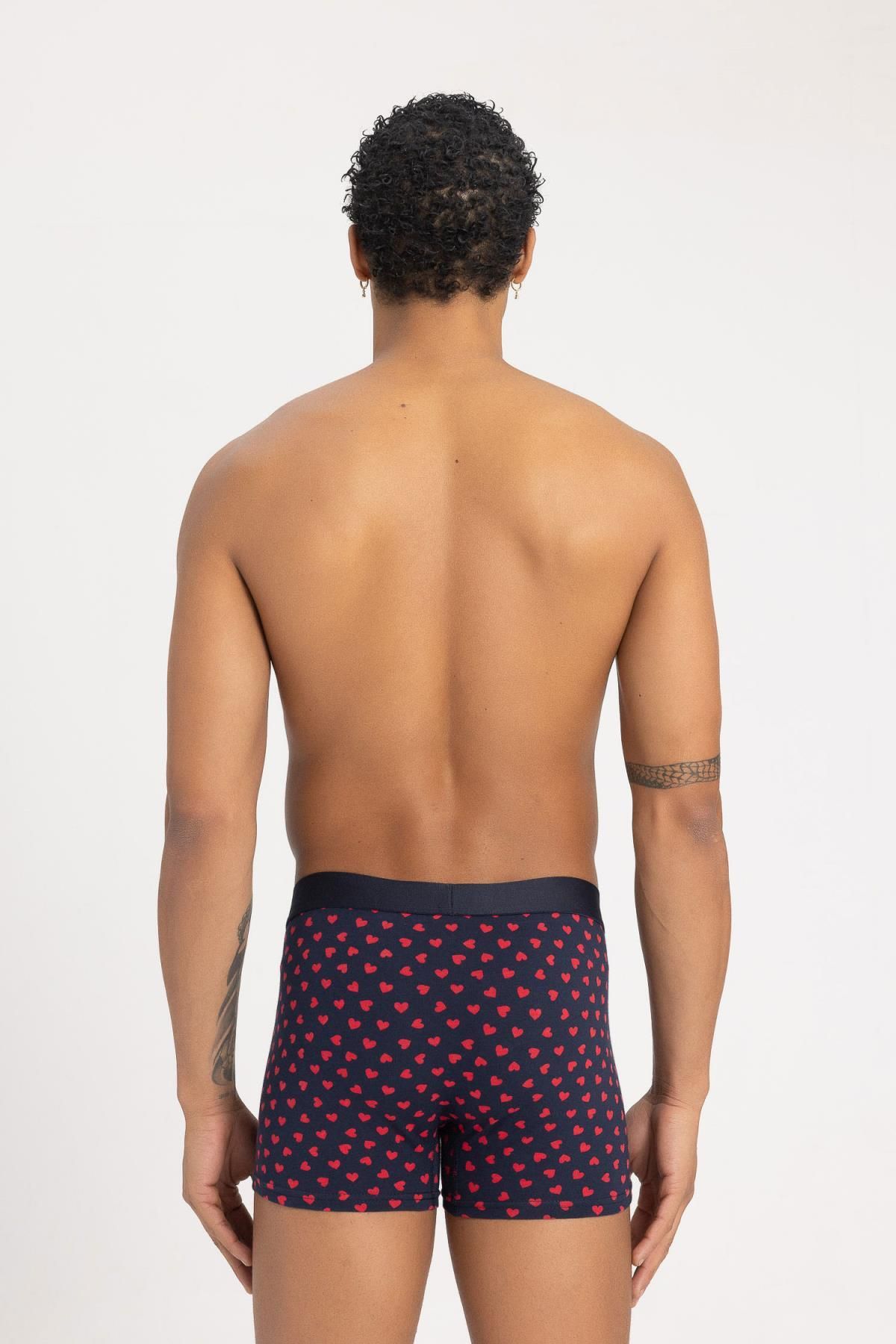 DeFacto-Regular Fit Heart Patterned 3-Pack Boxer B7923ax24sm 4