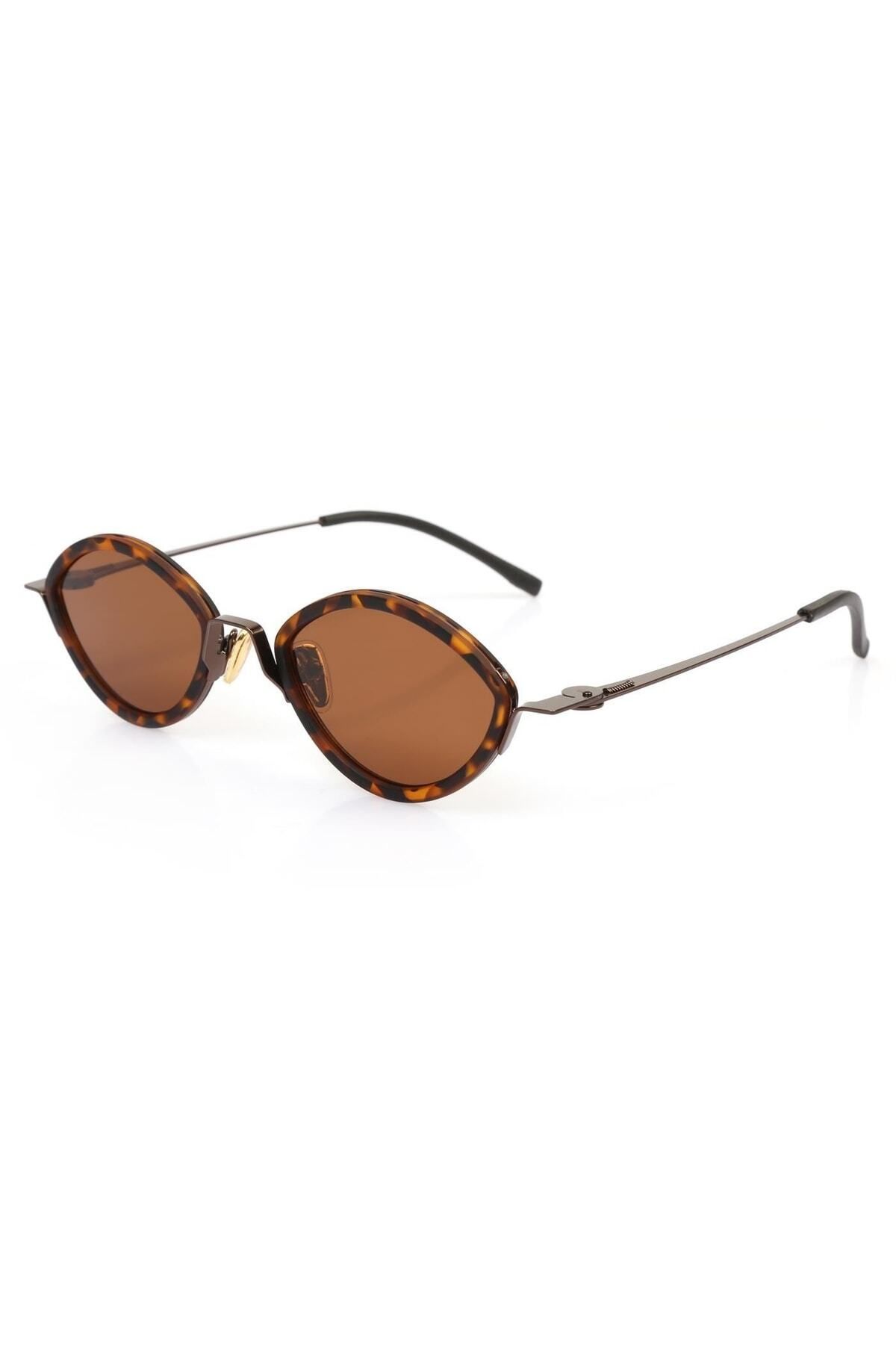 TomyHelf-Brown Lens Leopard Framed Women's Sunglasses 2