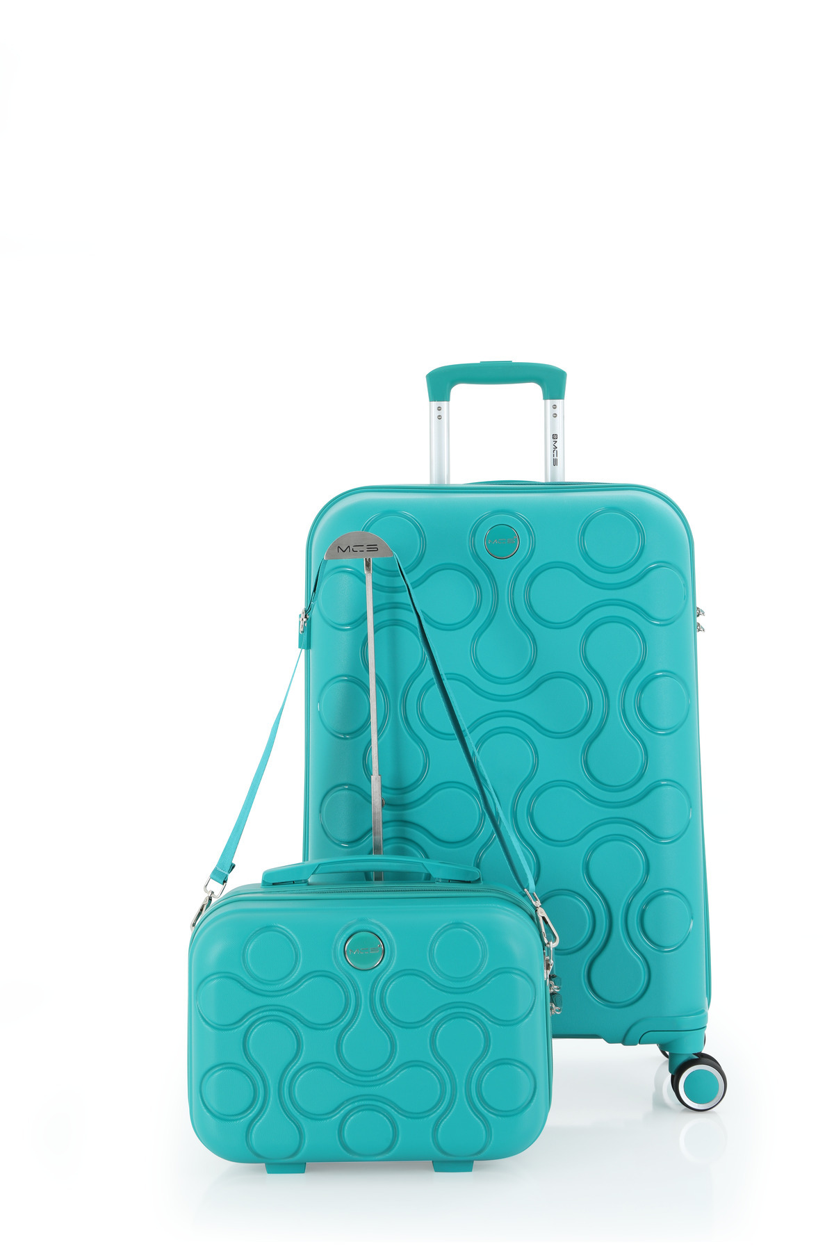 MCS Polypropylene 2-Piece Suitcase Set Medium & Makeup V376