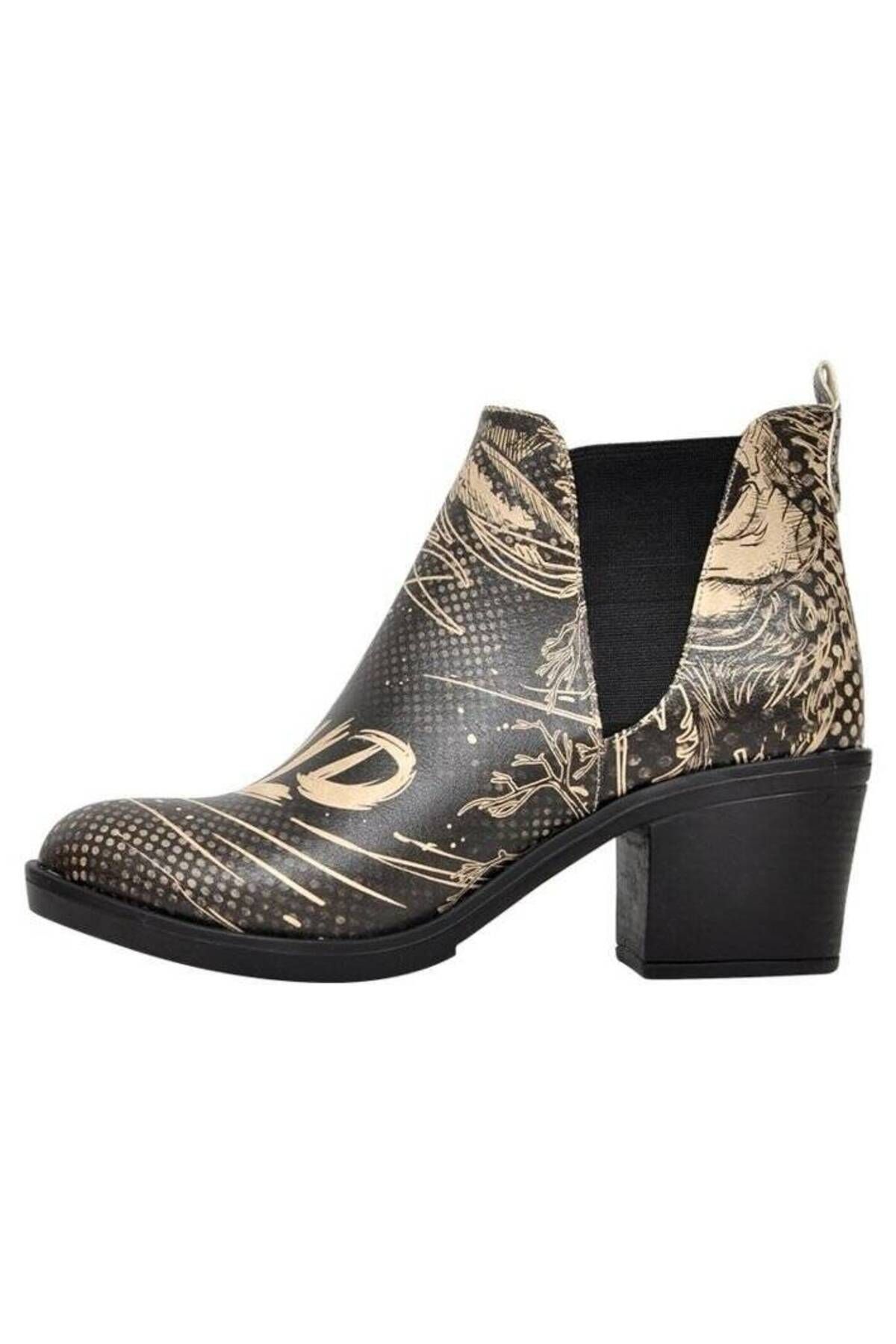 Dogo-Women's Vegan Leather Black Ankle Boots - Wild Design 2
