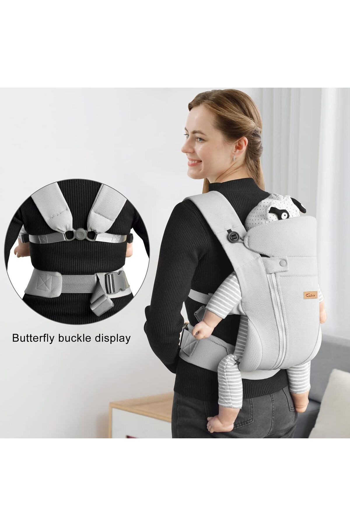 cuby Easy Baby 3D Mesh Baby Carrier Breathable Zipper and Belt Ergonomic Trendyol