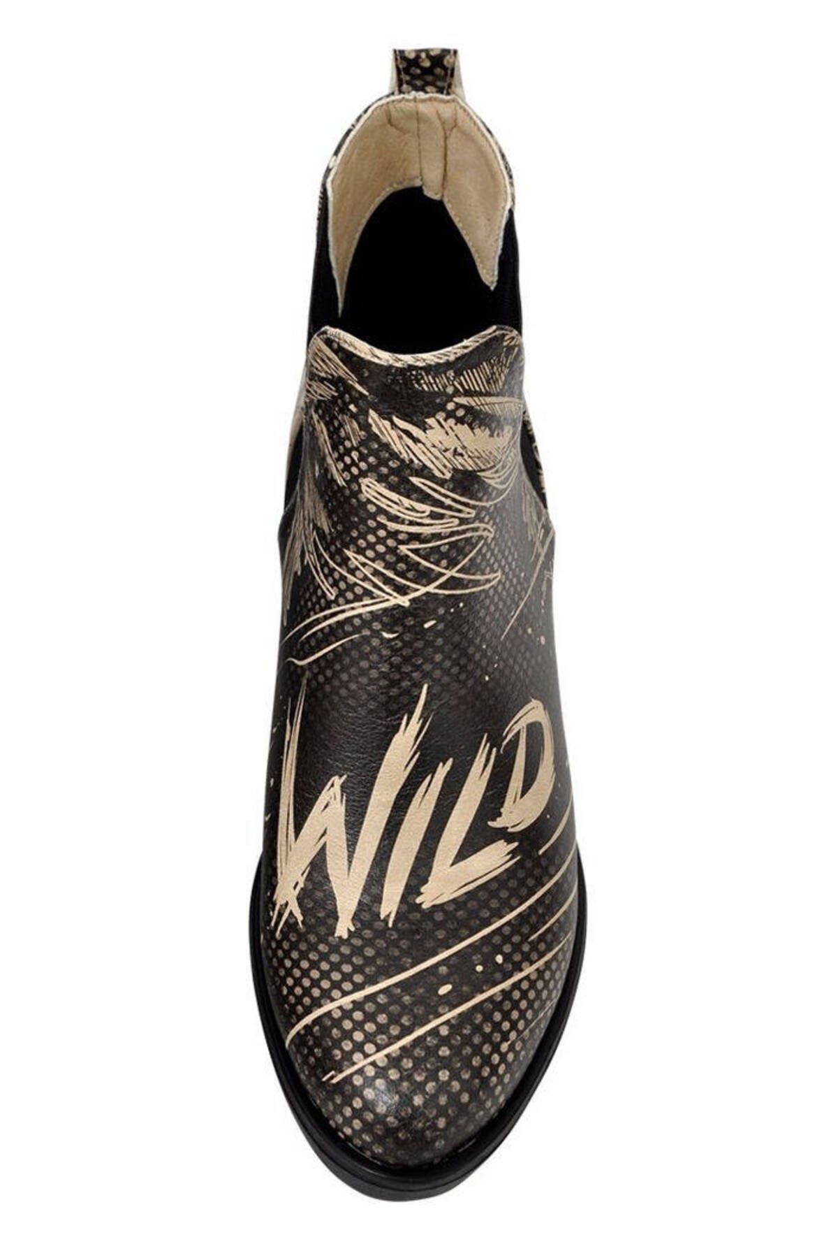 Dogo-Women's Vegan Leather Black Ankle Boots - Wild Design 8