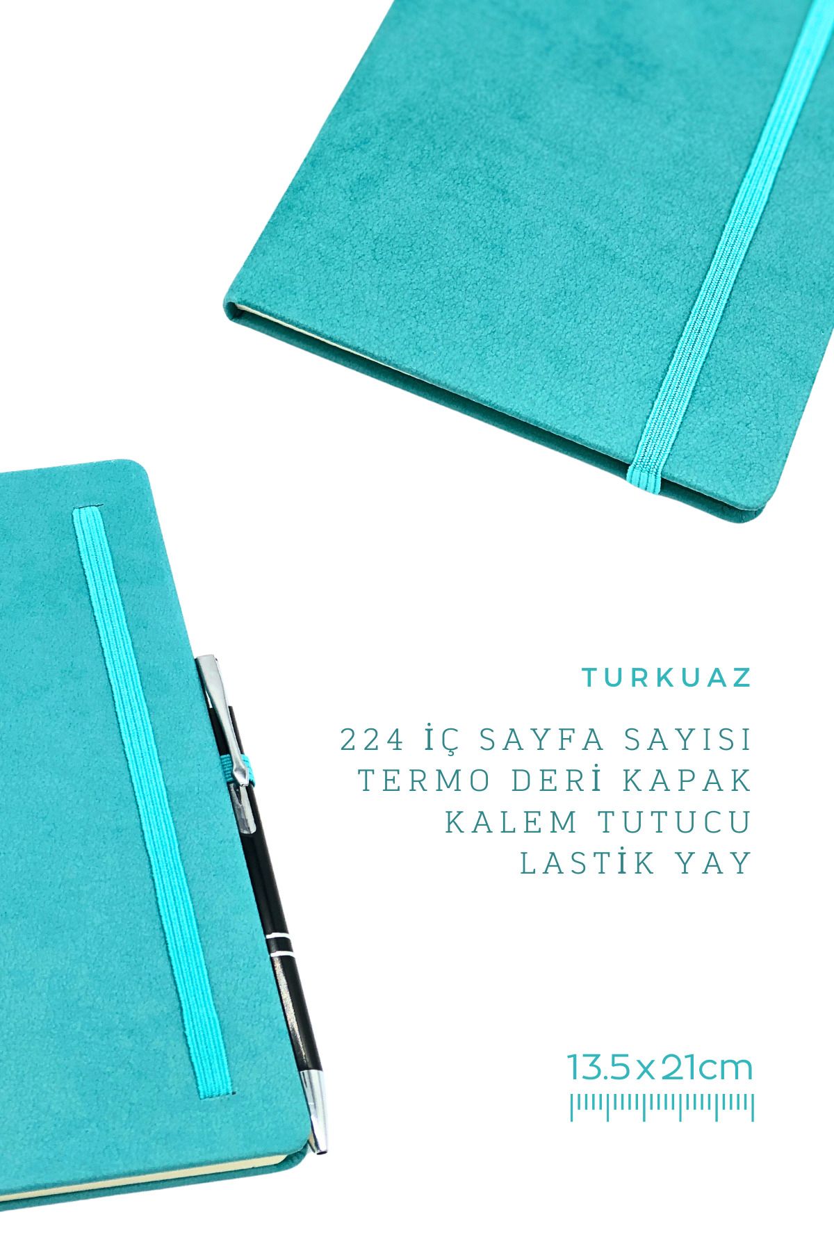 Copyder-Turquoise Notebook Hard Cover Thermo Leather Notebook Planner 224 Pages 4