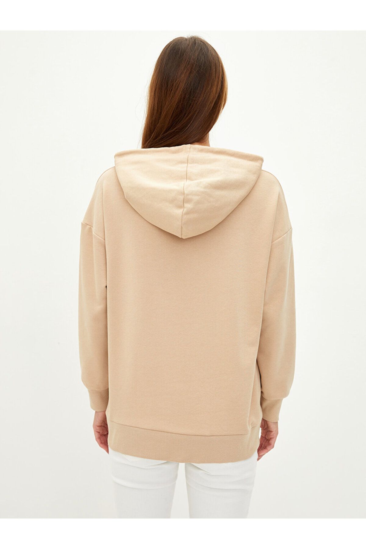 Düz Uzun Kollu Hamile Hoodie