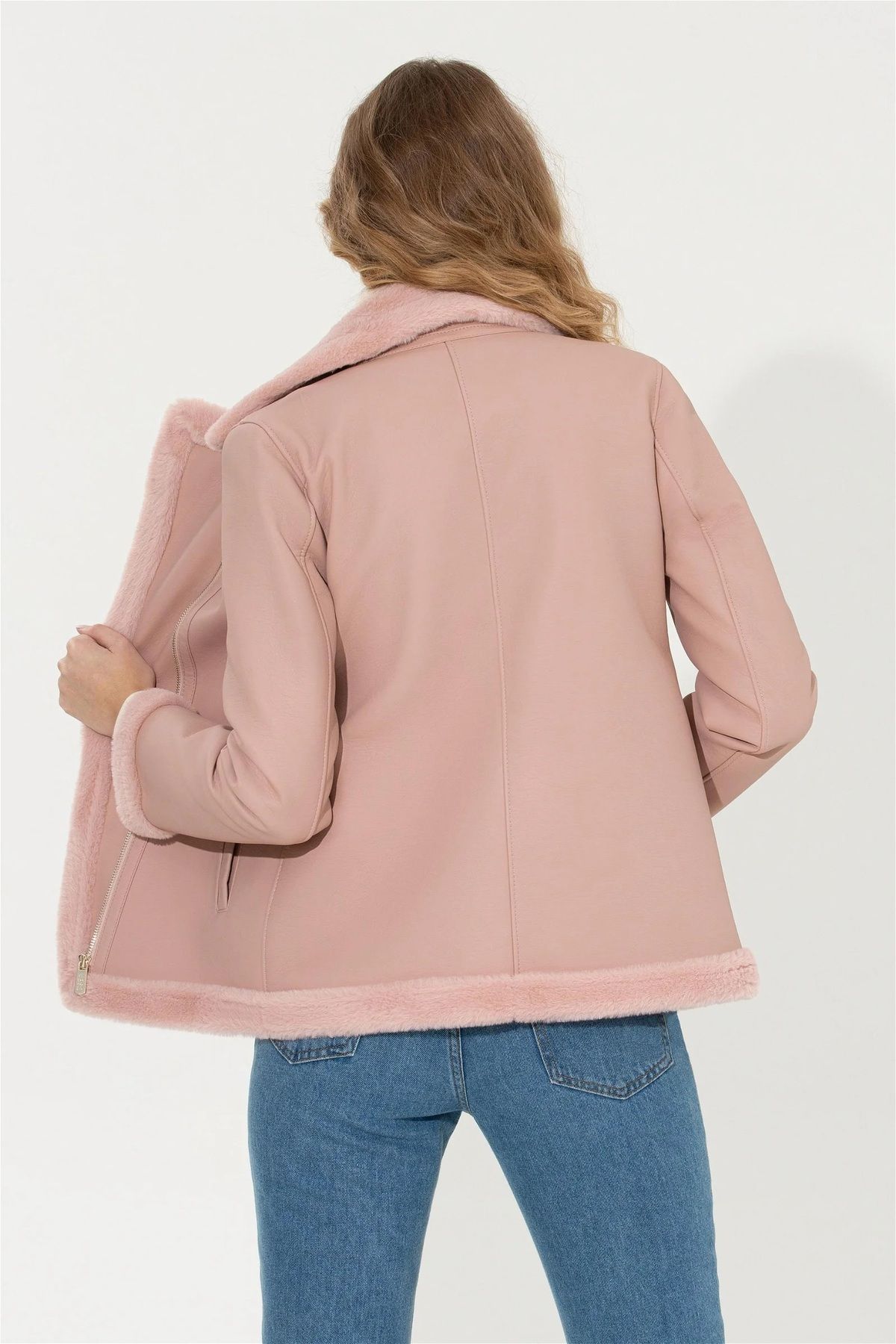 Pink discount polo coat