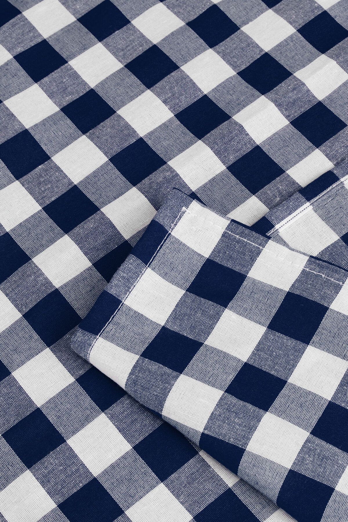 Soft Kare-Navy Blue Large Plaid Checkered Picnic Blanket with Size Options 6