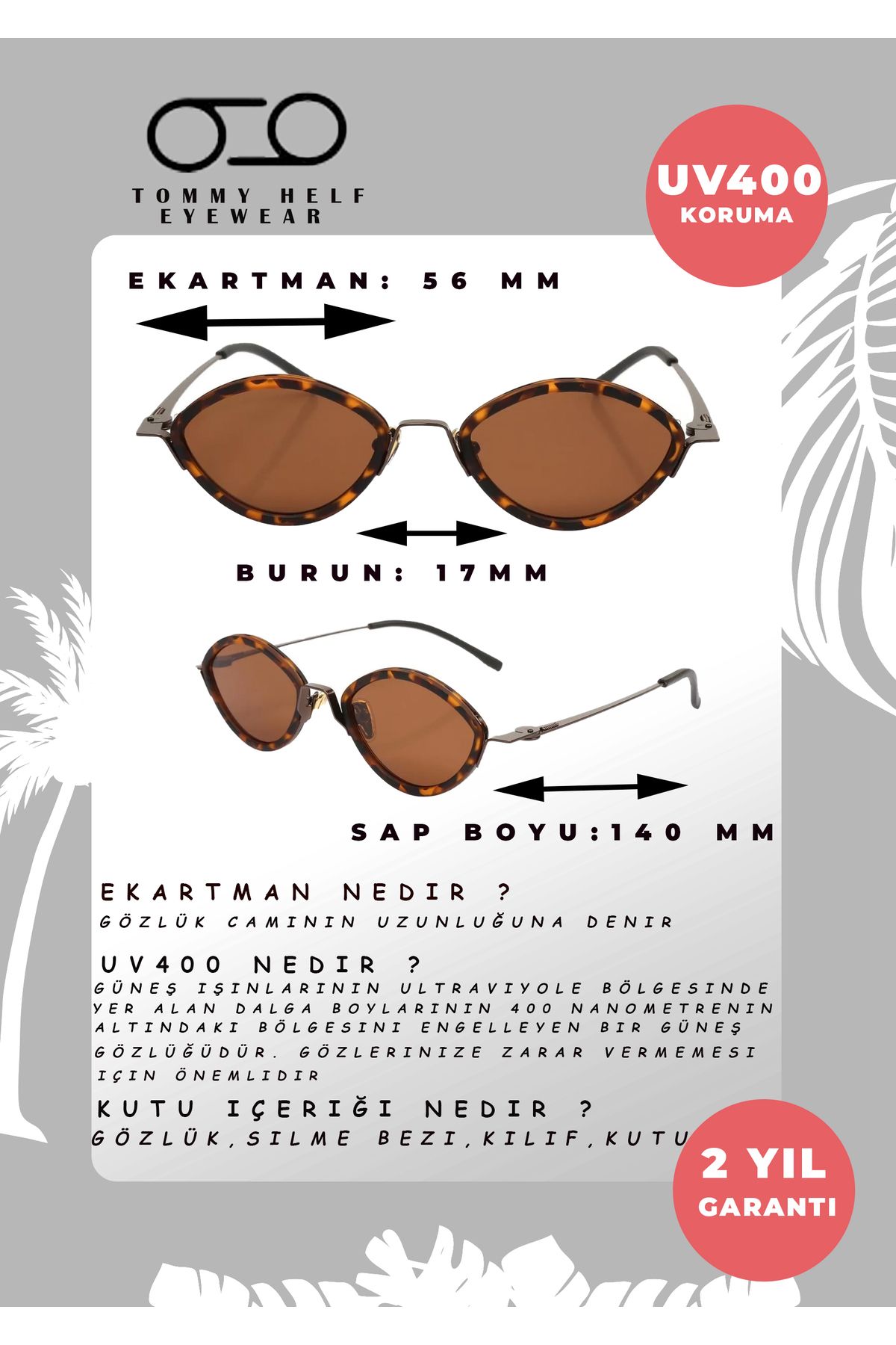 TomyHelf-Brown Lens Leopard Framed Women's Sunglasses 3
