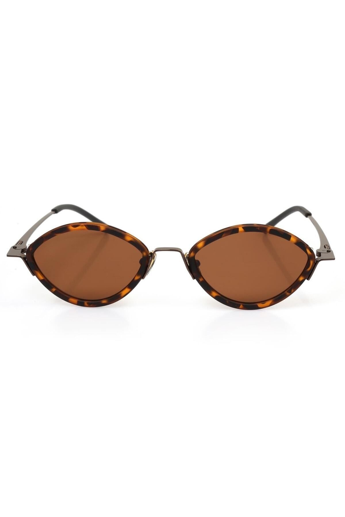 TomyHelf-Brown Lens Leopard Framed Women's Sunglasses 1