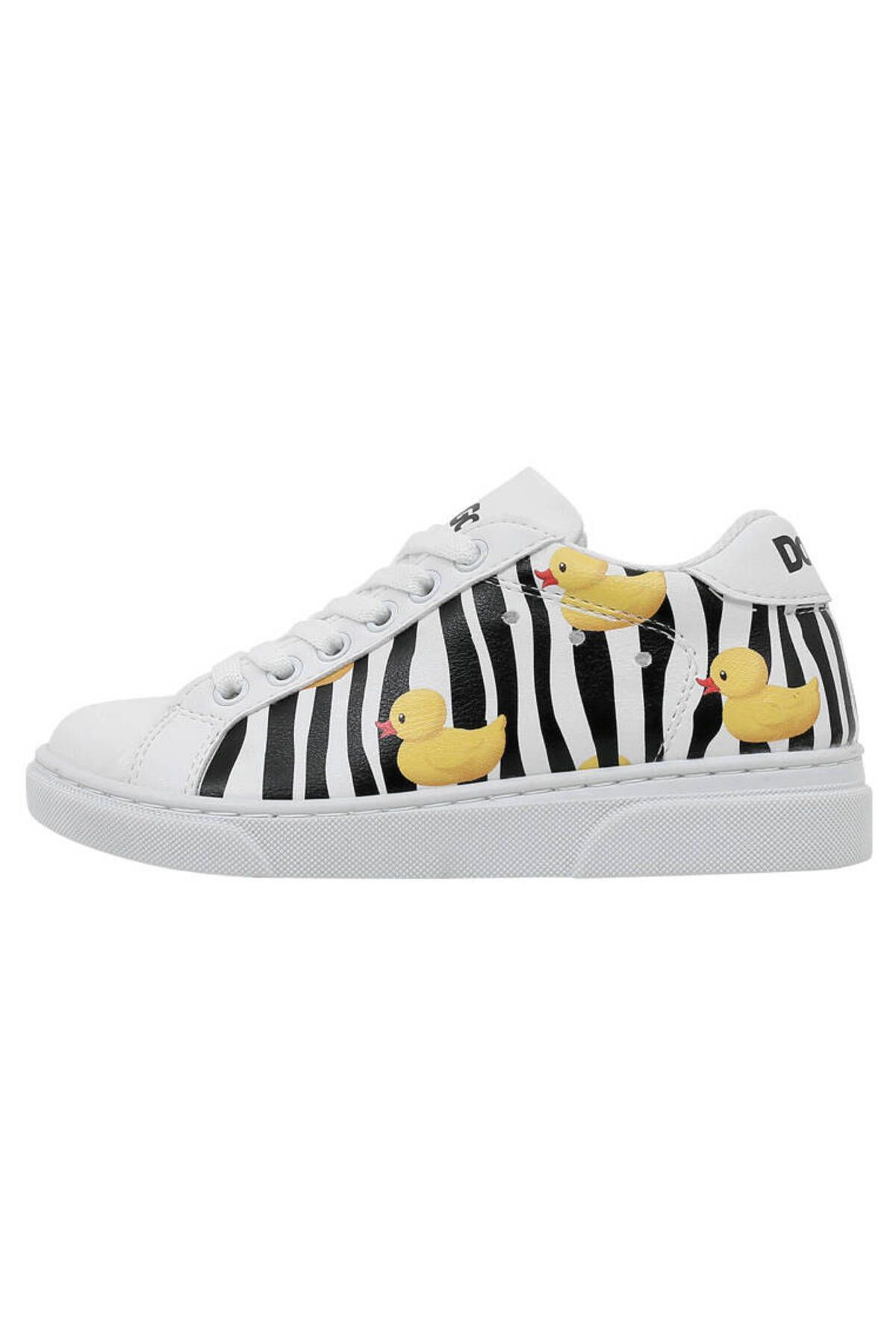 Dogo Unisex Çocuk Vegan Deri Beyaz Sneakers - Ducky Tasarım dgs022-acek001