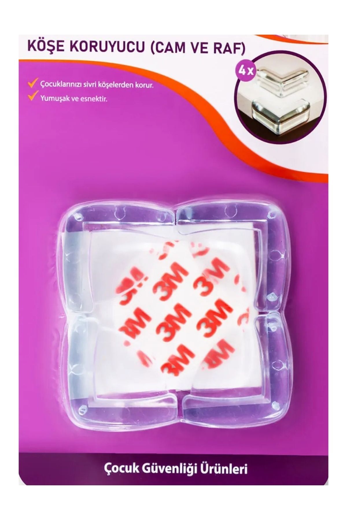 AVMmarketim Çocuk Emniyet 4 Lü Köşe Koruyucu Bebek Köşe Kilidi Masa Köşe fotoğrafı 6 (önizleme)