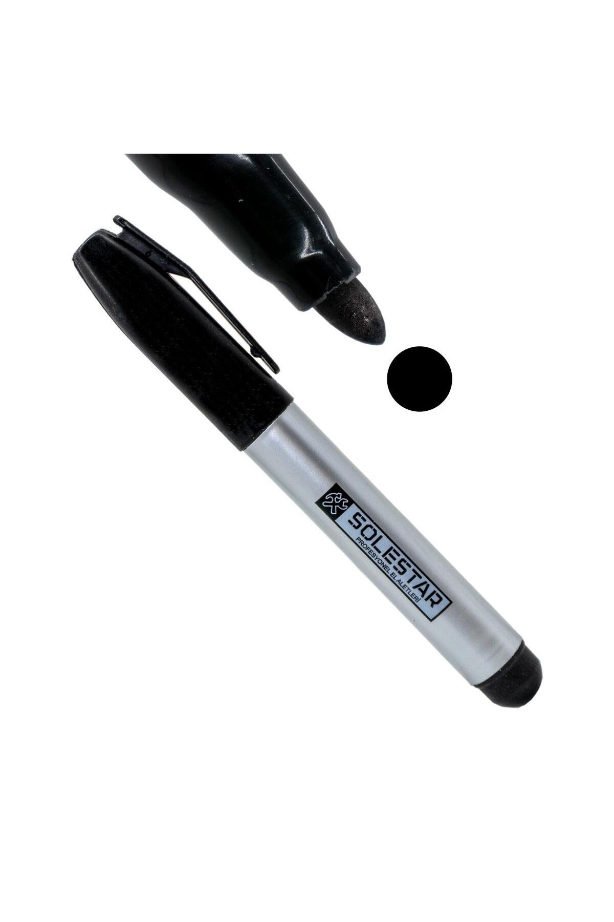 SOLESTAR STR1616S Kalıcı Tip Markalama İşaretleme Kalemi - Siyah