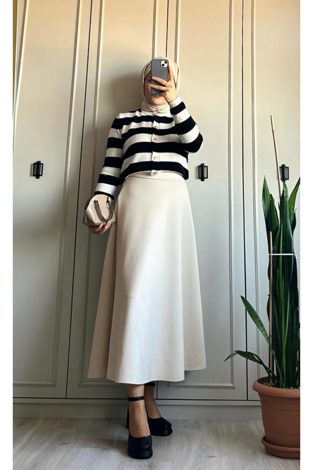 Scuba Modest Flared Skirt
