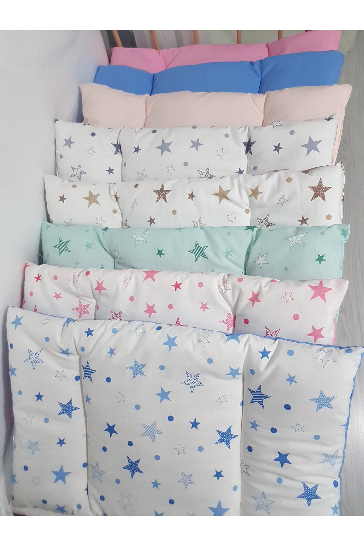 bebek_iklimi Çift Taraflı Alt Açma Minderi Pembe ( BAŞ DÜZELTME YASTIĞI ve DİŞ KAŞIYICI AHŞAP HALKA HEDİYELİ ) fotoğrafı 5 (önizleme)