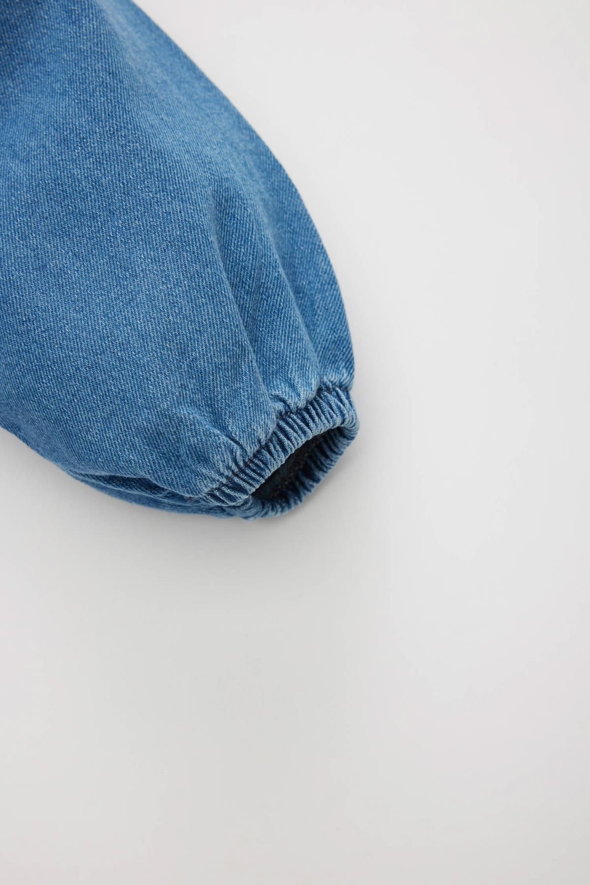 Kız Bebek Uzun Kollu Jean Elbise B8176a524sp