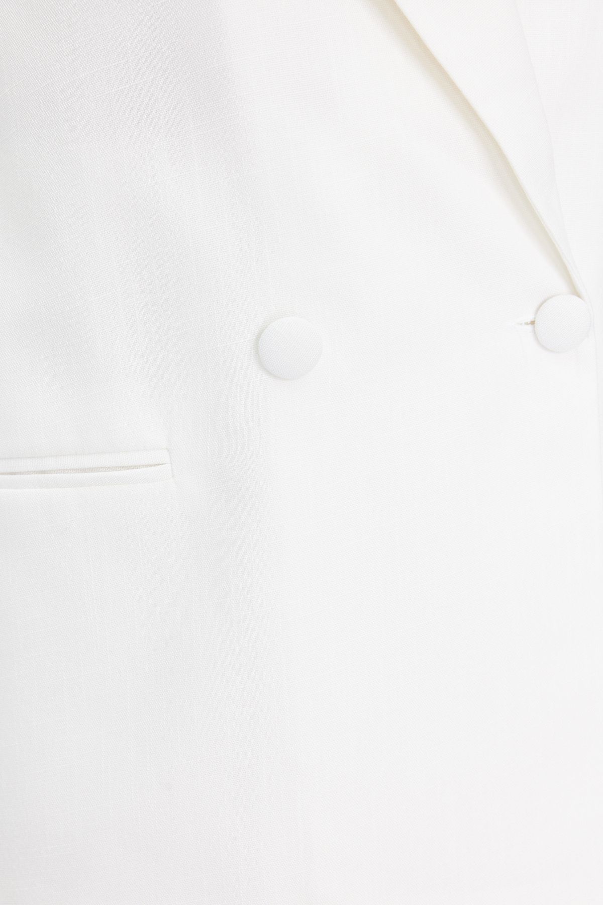 Trendyol Collection-Weiße, gewebte Oversize-Blazerjacke in Leinenoptik TWOSS24BC00022 5