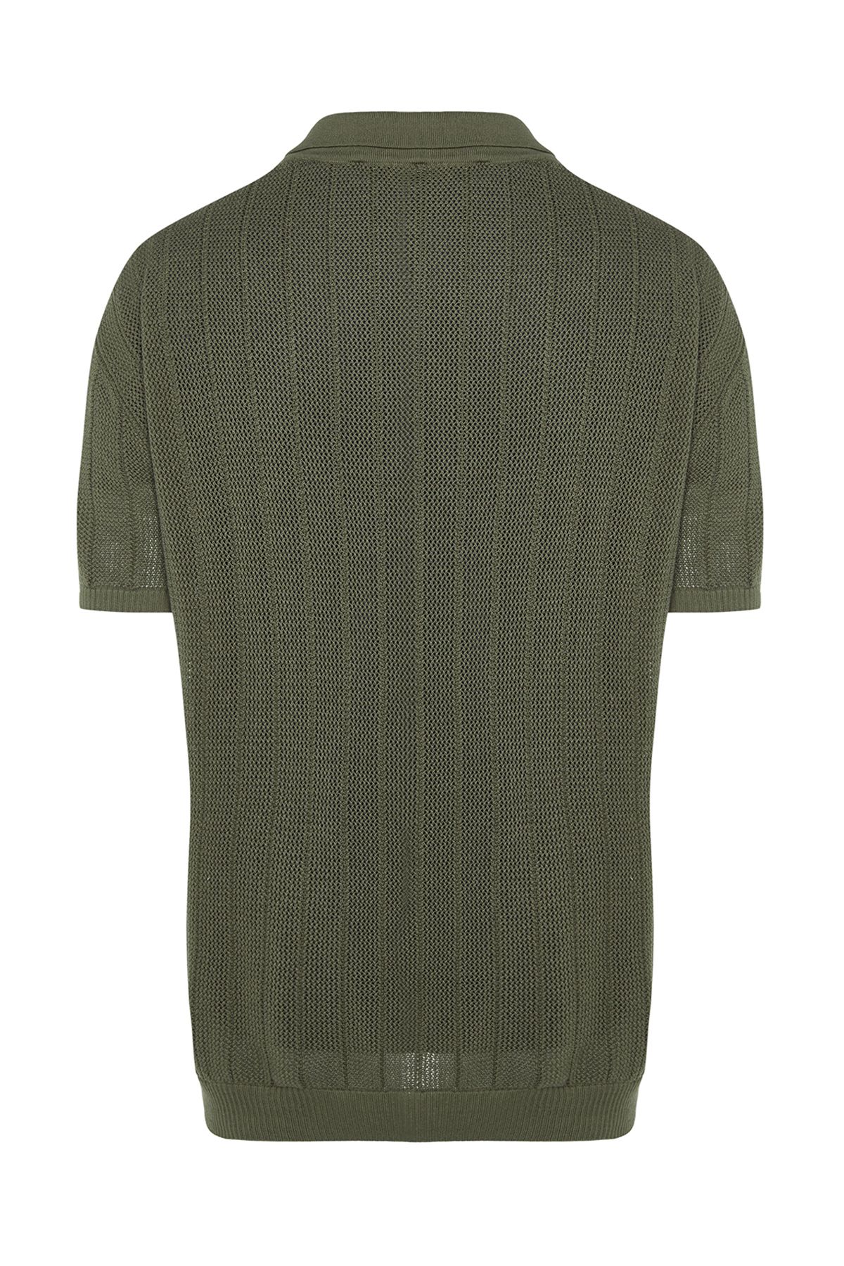 Trendyol Collection-Kurzärmliges Khaki-Strick-T-Shirt mit Polokragen – Limited Edition TMNSS23PO00024 12