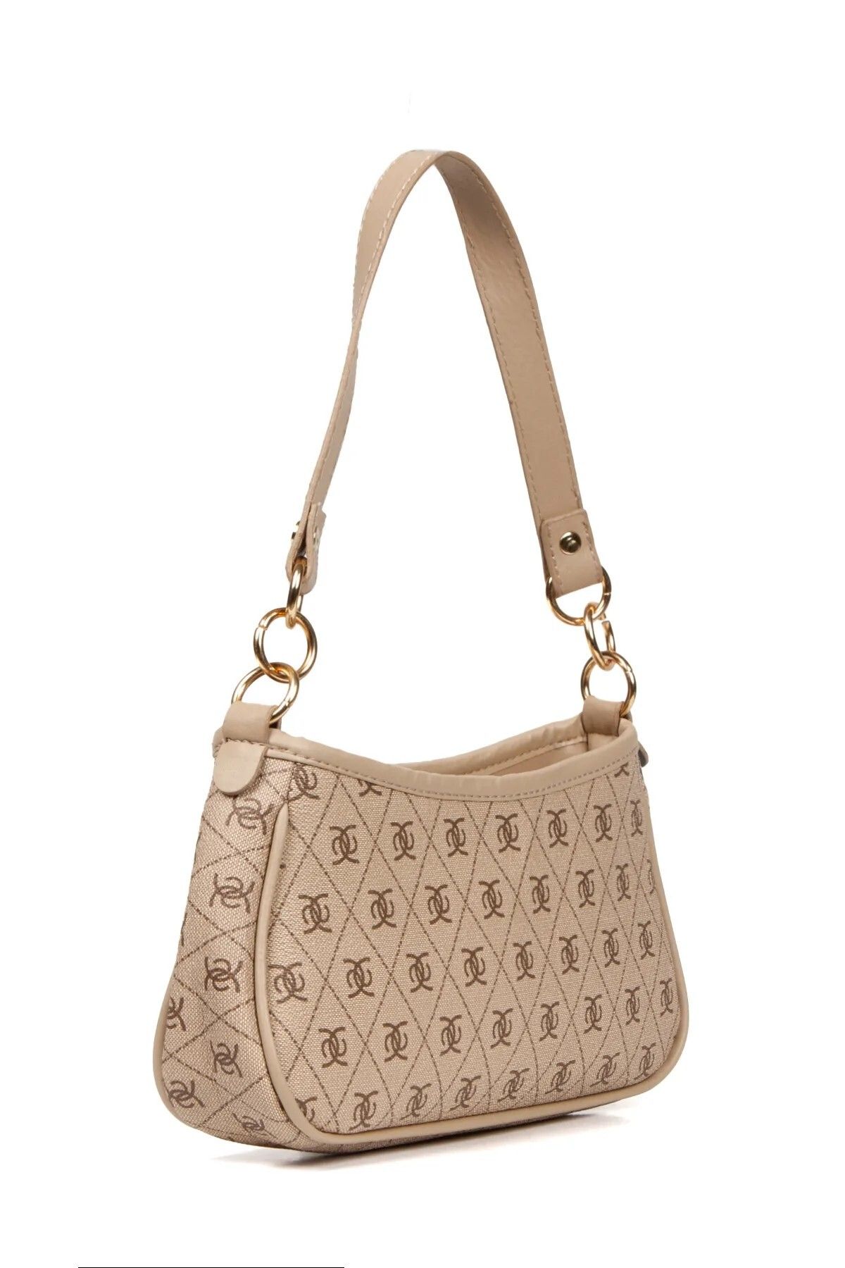 Newish Polo-Women's Patterned Adjustable Cross Strap Hand and Shoulder Baguette Bag - Artificial Vegan Leather 2