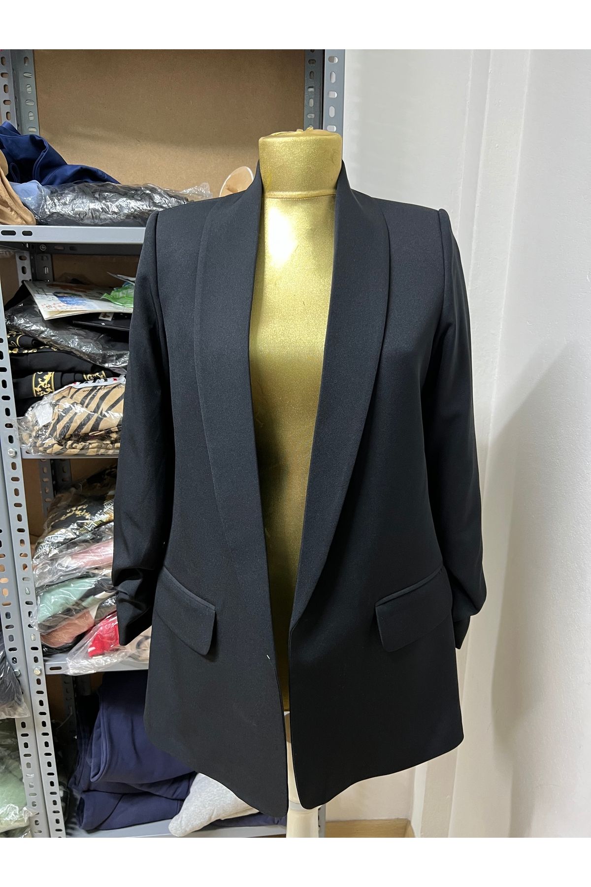 Zara ruched 2025 sleeve blazer