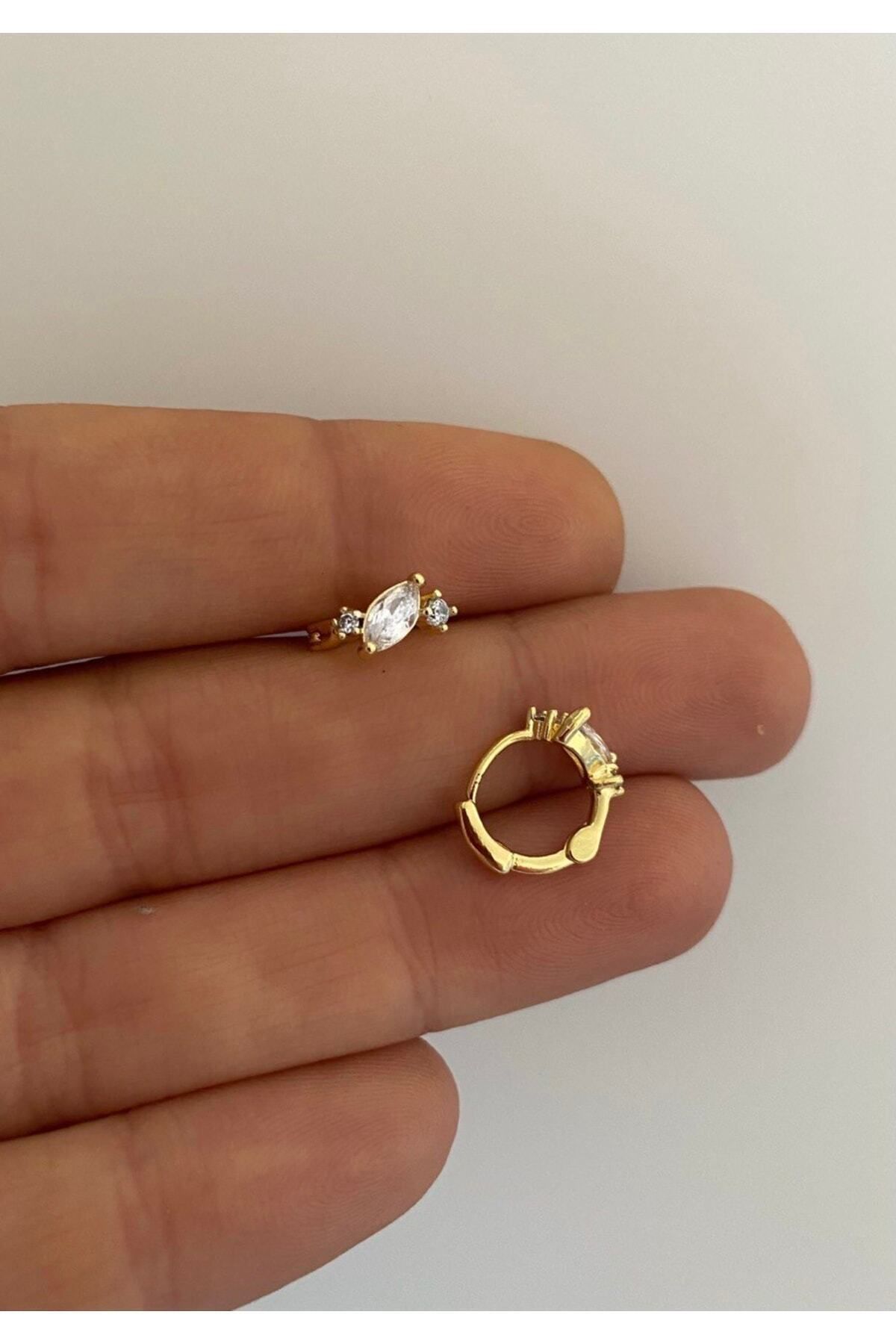 Cerrahi Çelik Zirkon Taşlı Tragus Rook Forward Lobe Helix Kıkırdak Uyumlu Halka Piercing Küpe