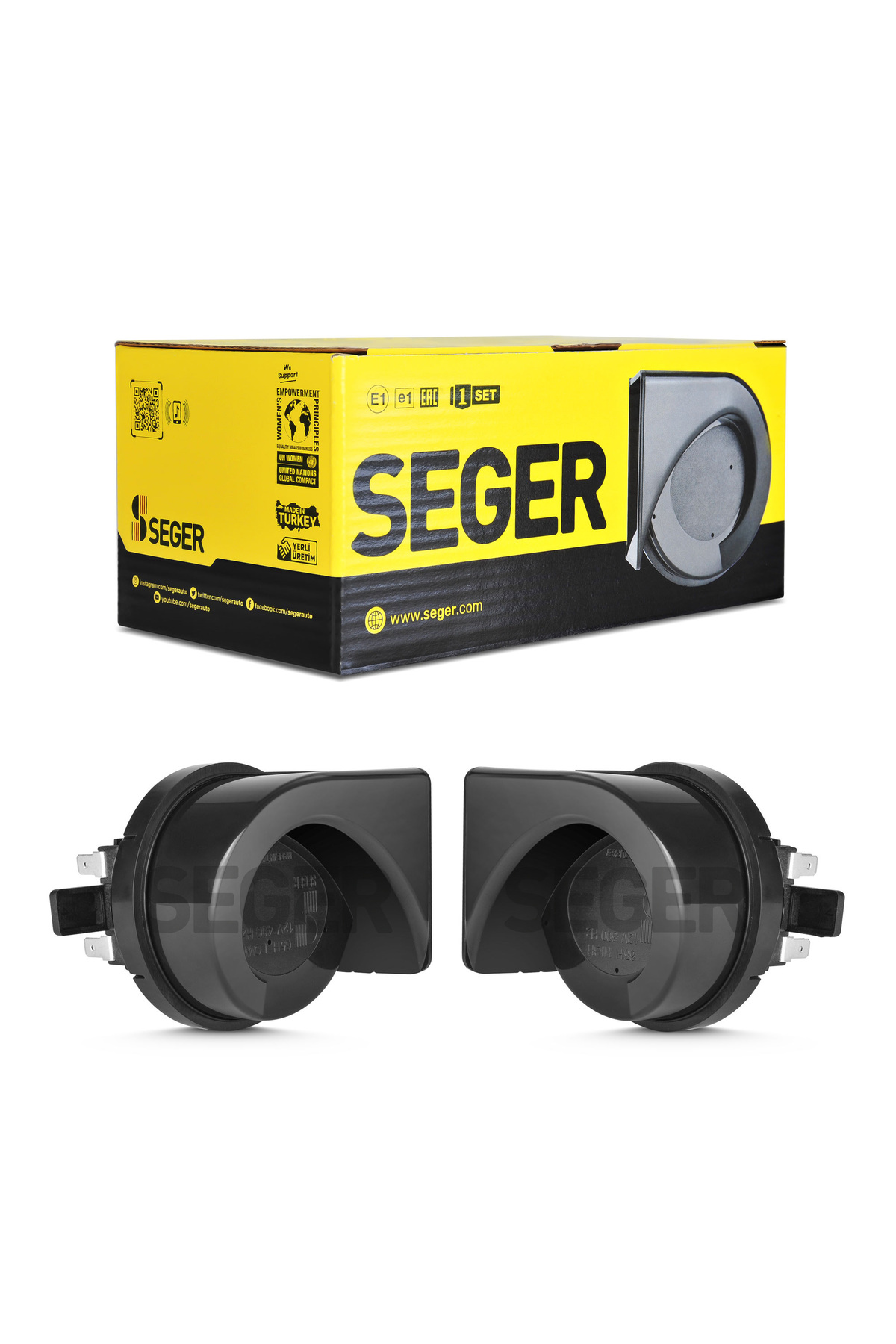 Seger 65h Salyangoz Korna 12v (MEGA DADAT), Kalın - Ince Ses Takım