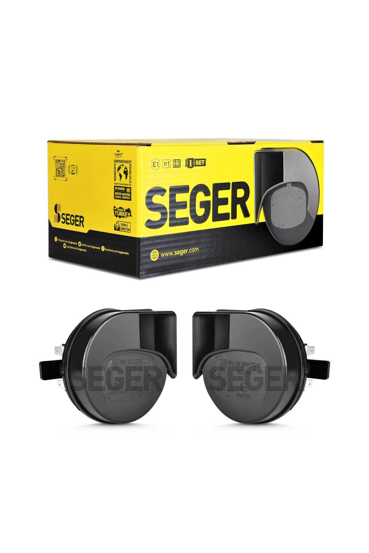 Seger 65v Salyangoz Korna 12v (KÜÇÜK DADAT), Kalın - Ince Ses Takım