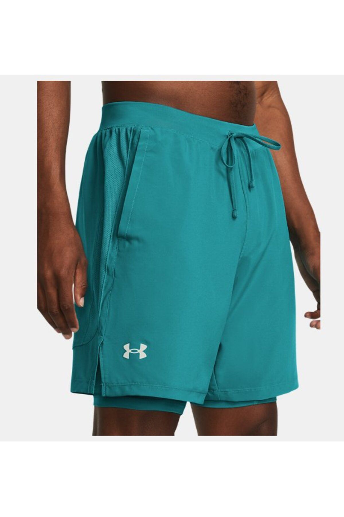 شورت ورزشی سبز مردانه های UA 2 در 1 7 1382641 464 Under Armour