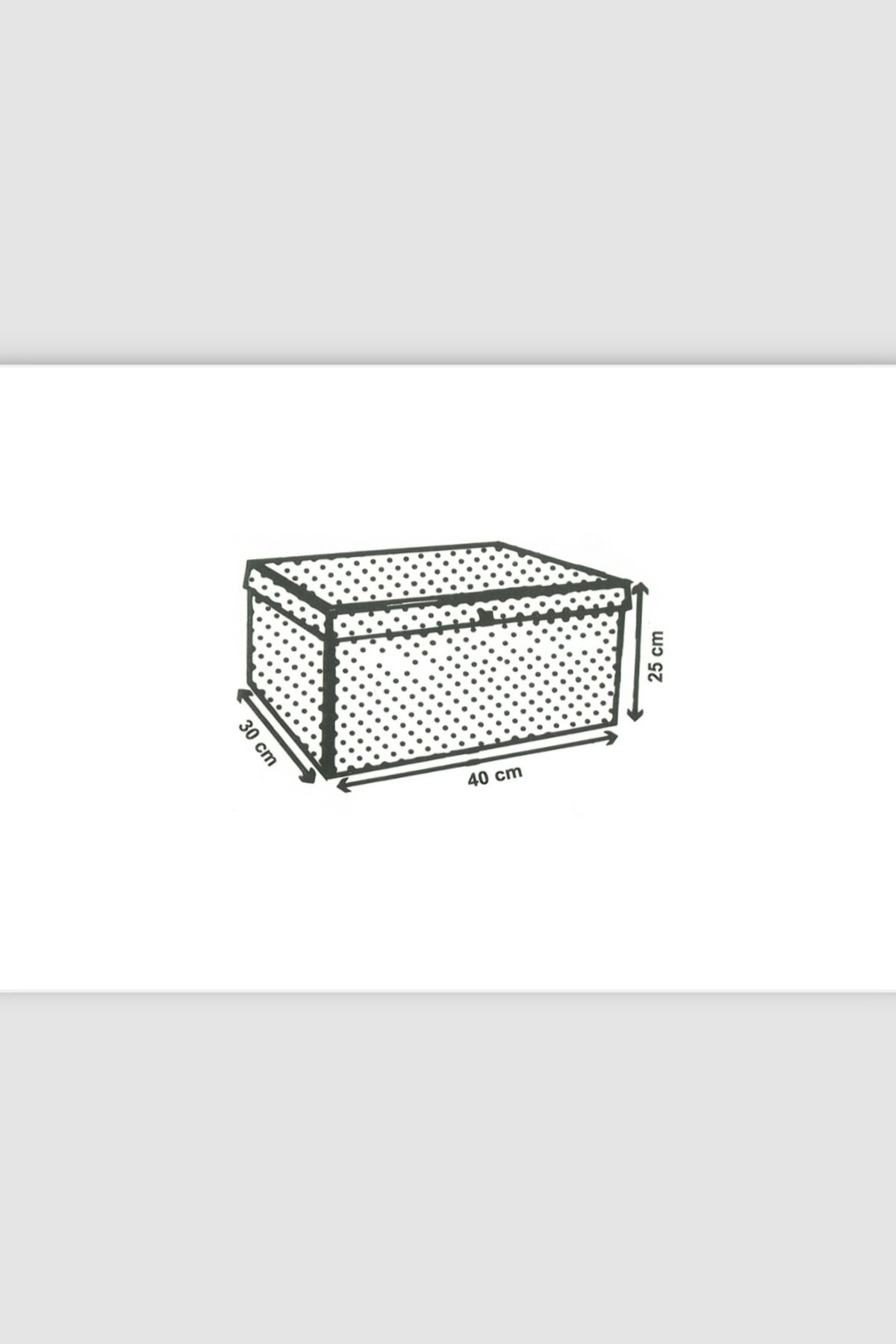 VAYBE-Set of 3 Gray Polka Dot Patterned Multi-Purpose Storage Box, Box Storage Box Organizer Toy Box 8
