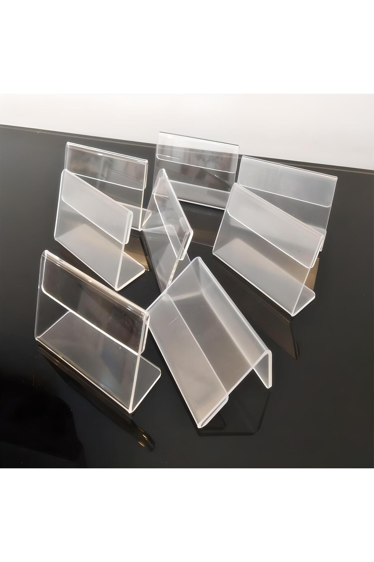 KrcDisplay Pleksi Fiyat Tanıtım Ve İsimlik Masaüstü Raf Önü Etiketliği 7x5cm (10 Adet)