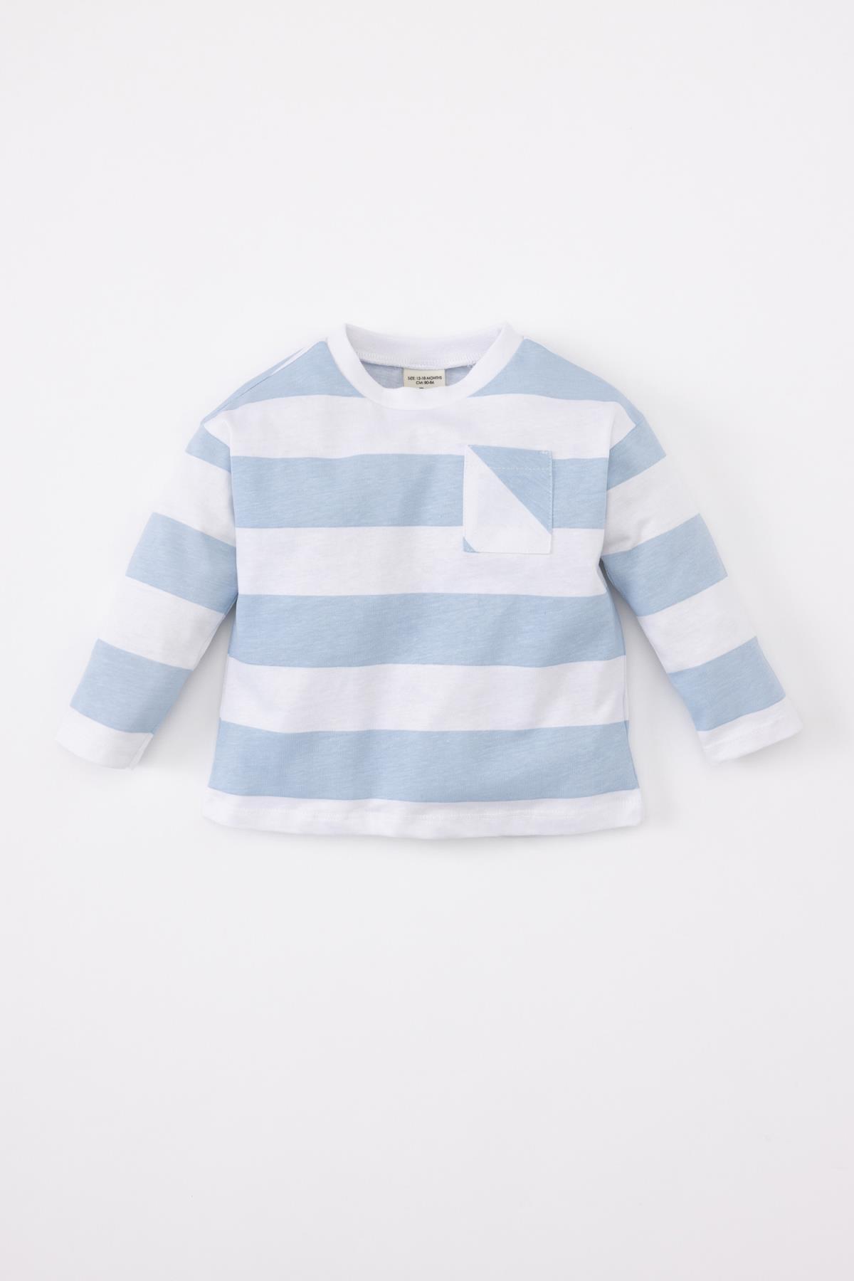 Baby Boy Regular Fit Crew Neck Striped Long Sleeve T-Shirt